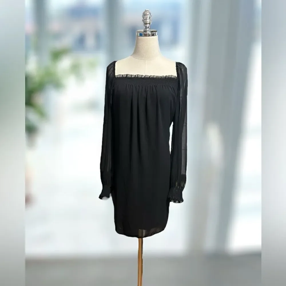NWT Aritzia Wilfred Free Alana Babydoll Puff Long Sleeve Mini Dress Size L